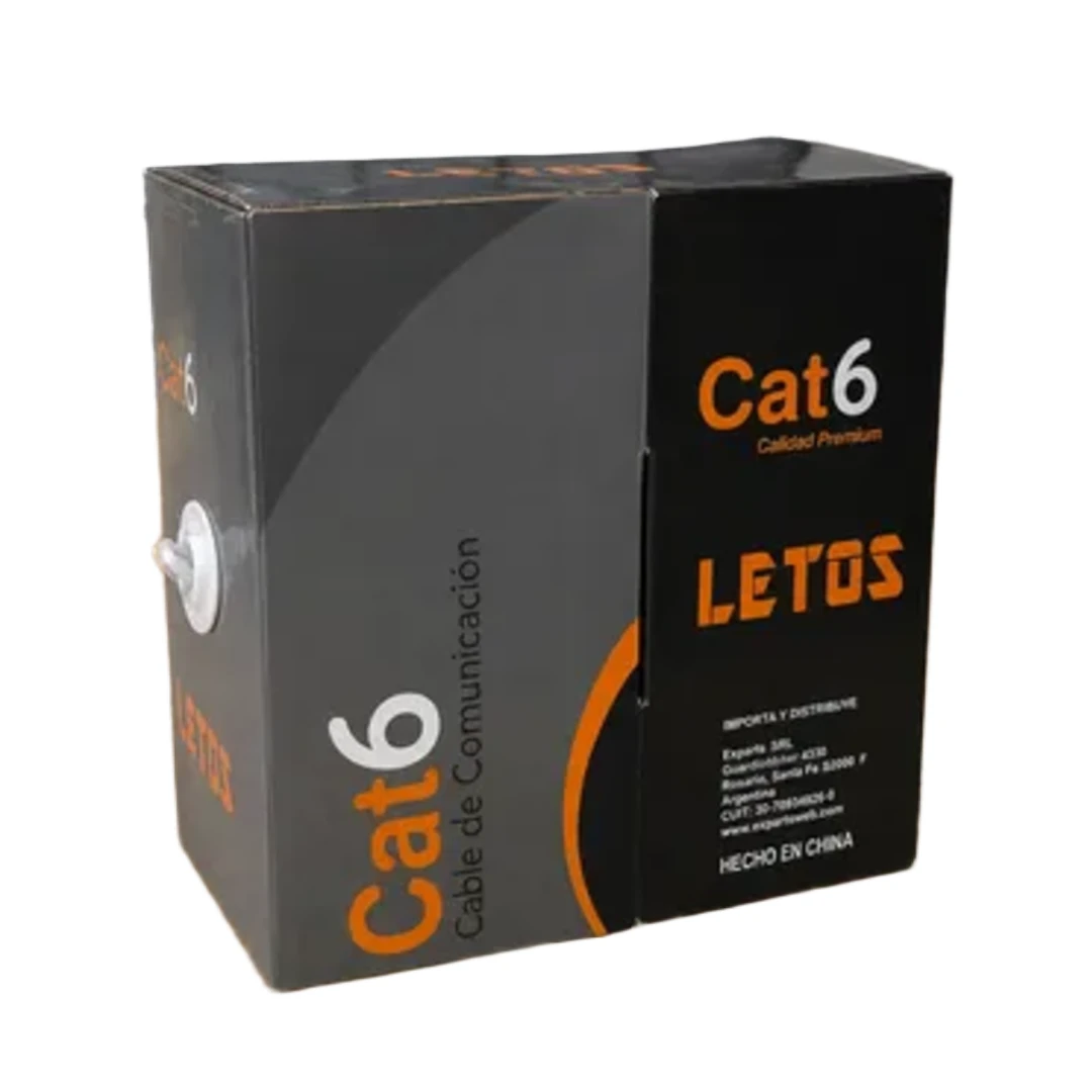 Cable UTP Cat 6 Letos Interior Bobina 305mts Gris