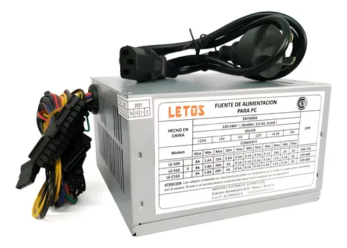 [LE-C550] Fuente PC Letos 550W ATX genérica