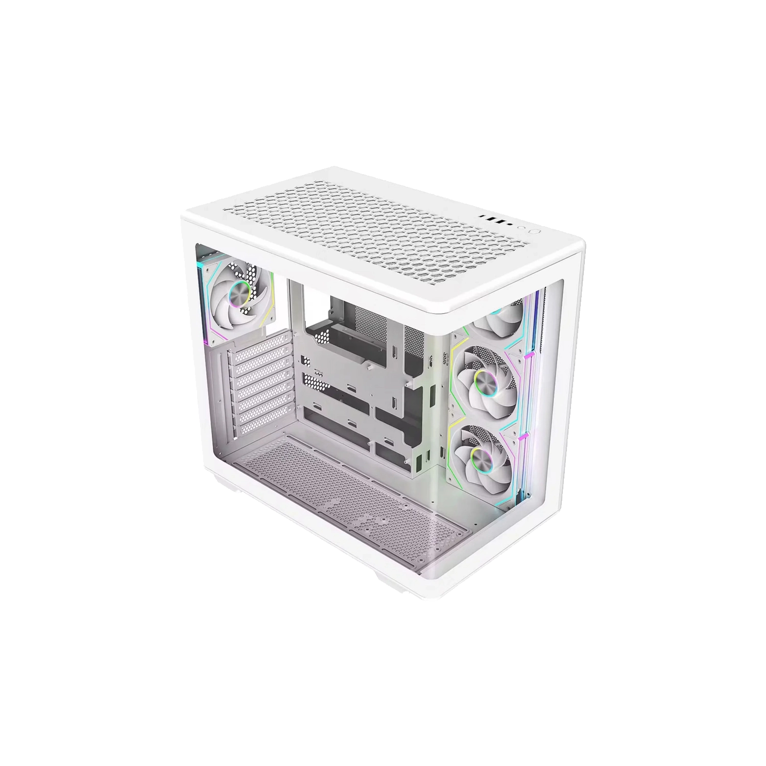 [E600-WGNN-S01] Gabinete Cooler Master Elite 600 Mid Tower 4 Fans ARGB Tempered Glass White s/Fuente