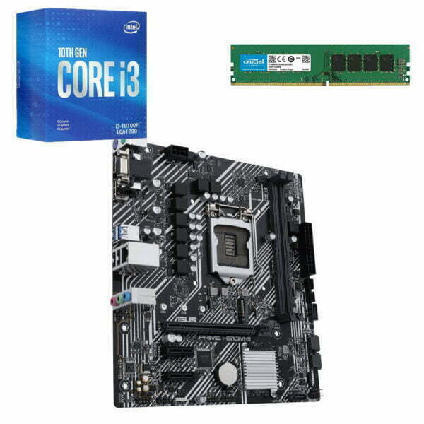 Combo Intel I3 10100F / Placa H510 / Ram 8GB DDR4 s/video