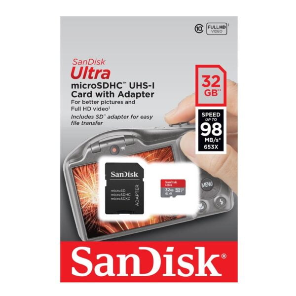 Memoria MicroSD HC Sandisk 32GB Ultra C10 UHS-I 100MB/S