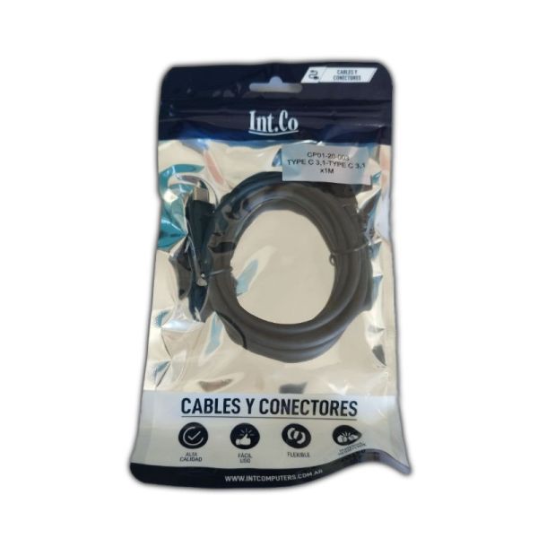 cable usb tipo c a usb tipo c 3.1 carga rapida 10gbps 1m